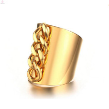 Moda oro del acero inoxidable anillos de dedo Cadena de joyería